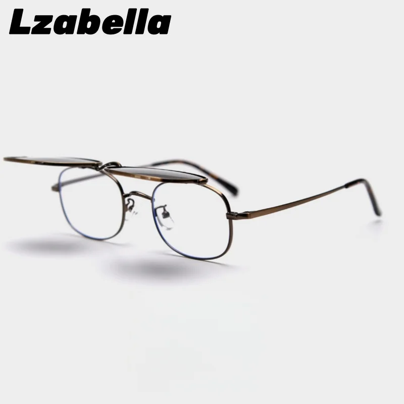 

Lzabella мужские и женские солнцезащитные очки в стиле ретро, эллиптическая оправа для очков из сплава, модный простой дизайн, оптические очки 00391