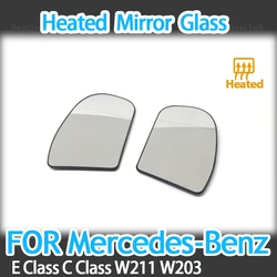 Left&Right Side Heated Wing Mirror Glass Angle Rearview Mirror for Mercedes-Benz E-class C-class C E Class W211 W203
