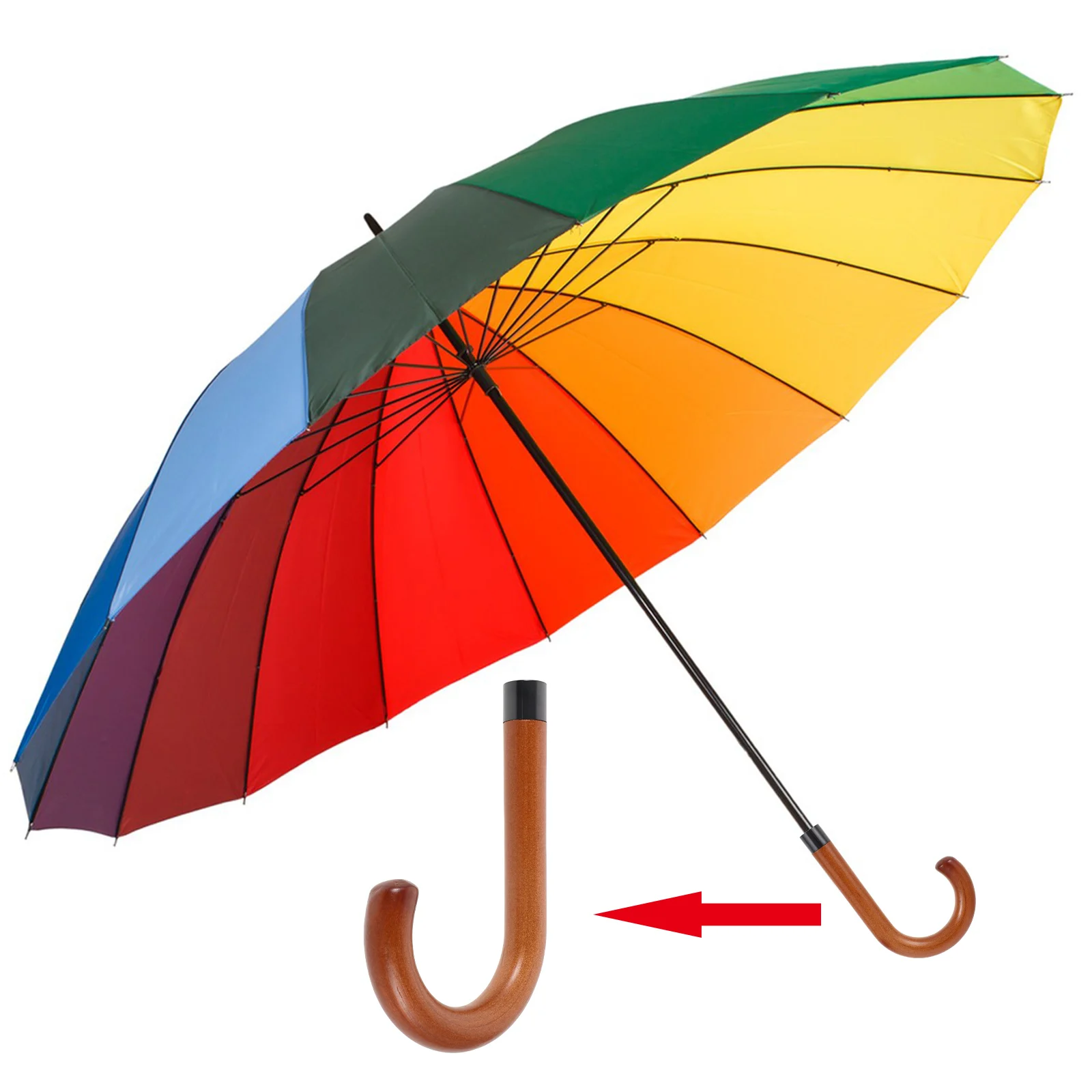 

Umbrella Handle Replacement Parts Compact Foldable Grip Accessories Curved Universal Fit for Rain UV Umbrellas Hand for Men