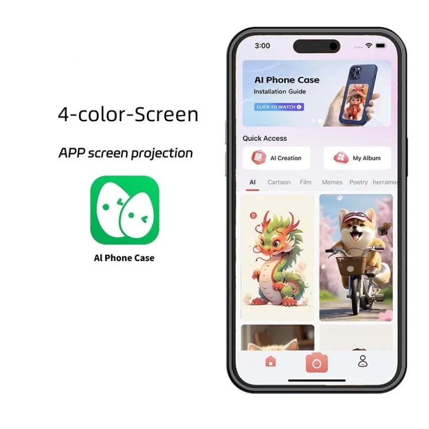 شاشة عرض بوظيفة NFC بالحبر الإلكتروني لهاتف iPhone ، نقل لاسلكي ، أربعة ألوان ، شاشة عرض ، من 16 و 13 و 14 و 15