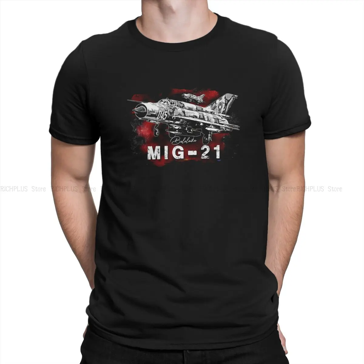 Camiseta MIG-21 URSS de la Unión Soviética para hombre, camisa de manga corta de poliéster con cuello redondo, ideal para regalo de cumpleaños