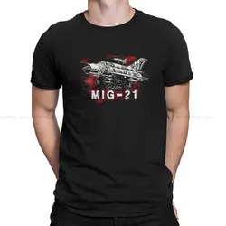 MIG-21 URSS Soviet Union Fighter Jet Man's TShirt Russian USSR CCCP O Neck Short Sleeve Polyester T Shirt Funny Birthday Gifts