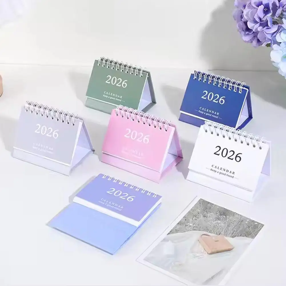 Brand New Simple Style English Mini Desk Calendar Desktop Display Portable Calendar Desktop Decor Handmade Diary Gifts 2026