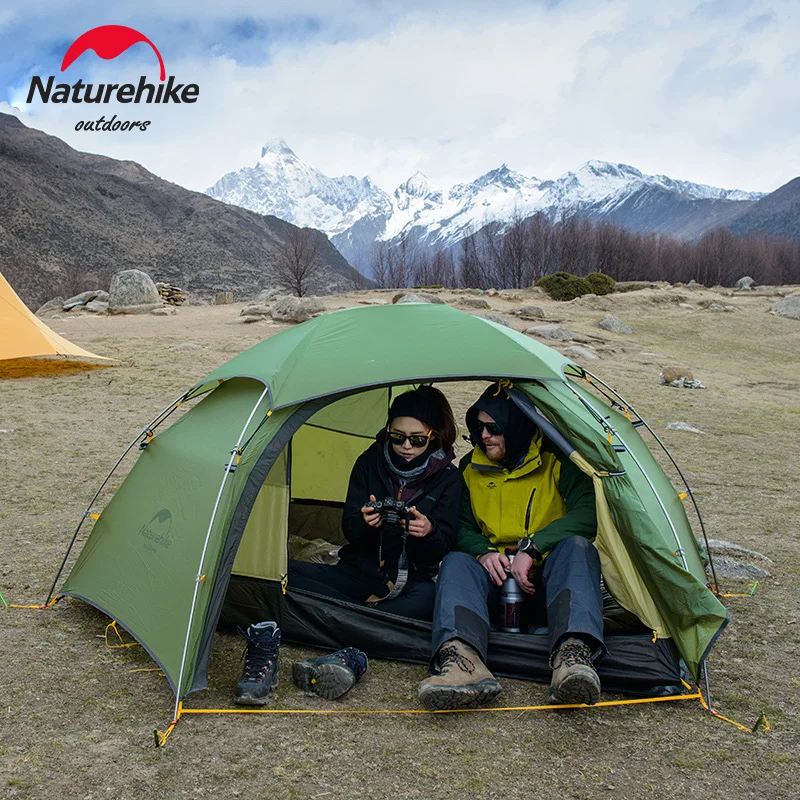 Imagem -02 - Naturehike-cloud Peak Pessoas Tenda T-tipo Zipper Camping Tent 20d Nylon Tent Camadas Duplas Caminhadas Viagem Mochila