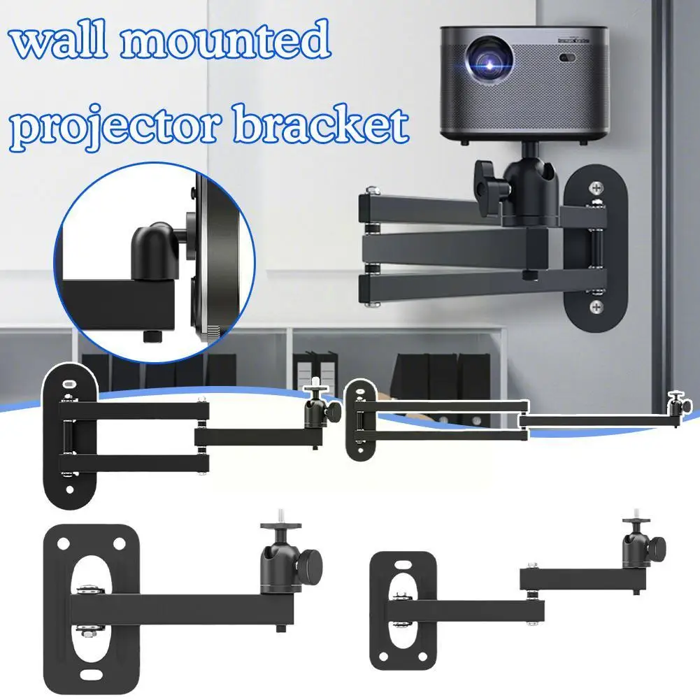 Soporte de proyector montado en la pared, brazo de aleación de aluminio para Universal 180-360 °, ajustable, requiere perforación para INSTER G7S9,