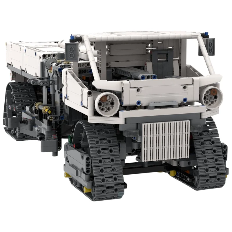 Tracked Side Loader Garbage Truck MOC Building Blocks Large City Refuse Vehicle Detailed DIY Assembly Brick Desktop Collectible