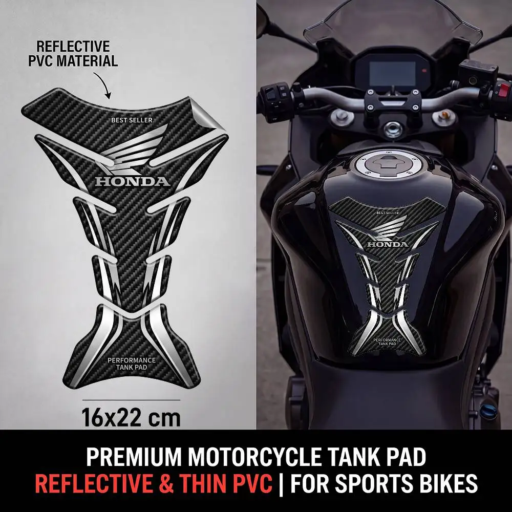 Protector de Tanque de PVC para Motocicleta HONDA RACING, Adhesivo Universal para Tapa de Tanque