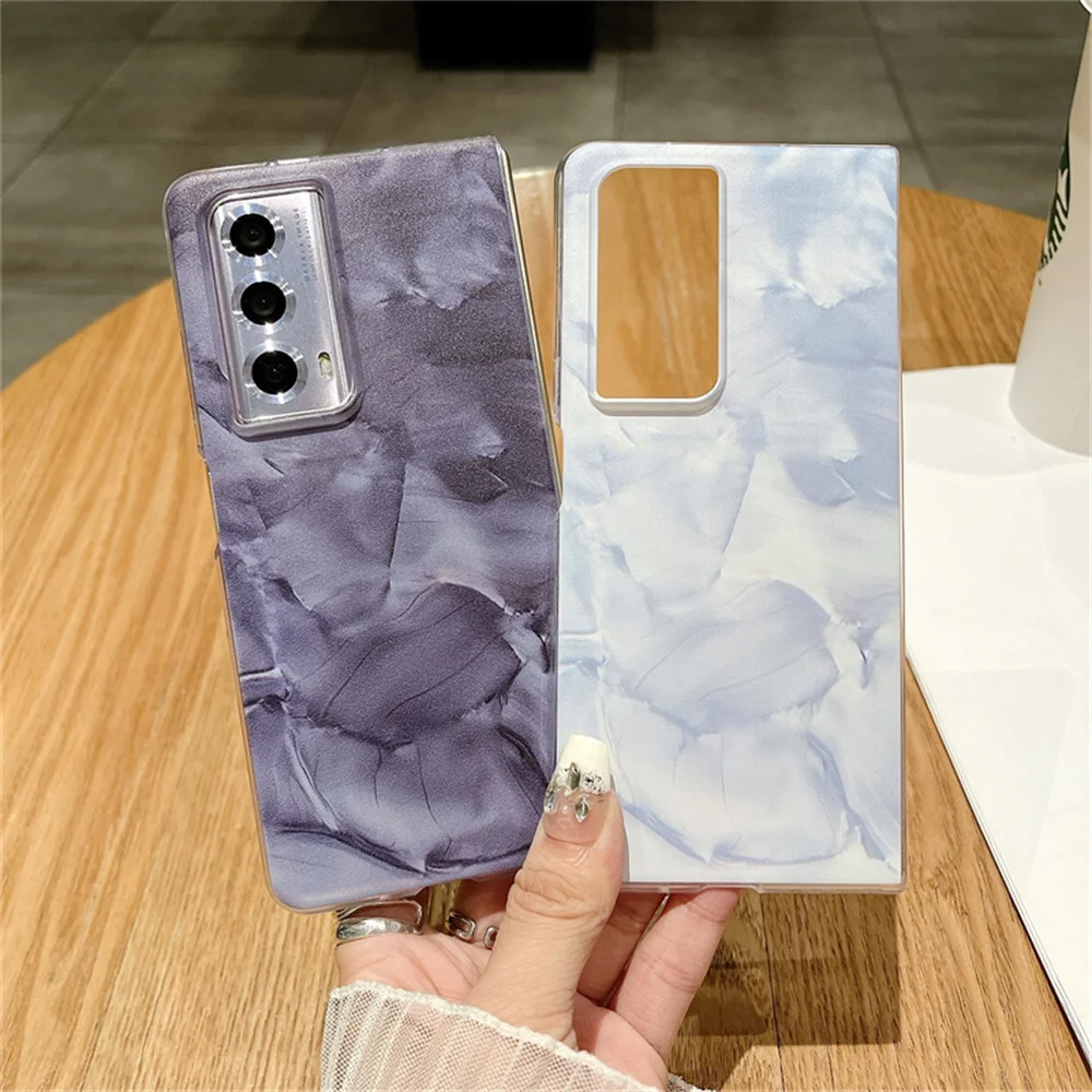 Funda de teléfono con textura de mármol para Honor Magic V2 VS2, carcasa dura protectora