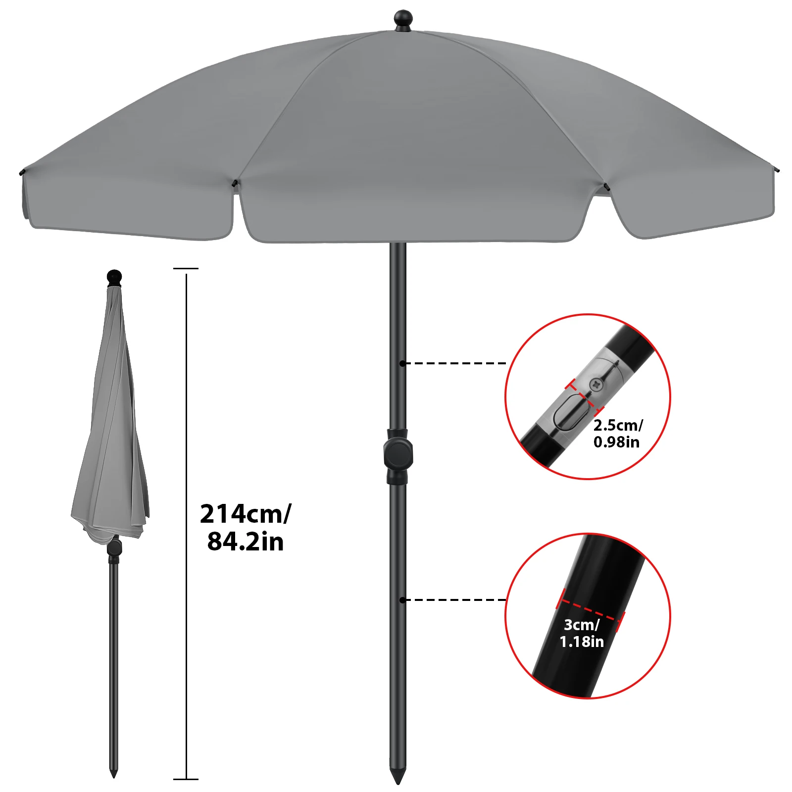 Ombrellone da spiaggia per esterni con protezione UV, tenda parasole, ombrellone da spiaggia a doppio strato, ombrelloni da giardino, campeggio e pesca