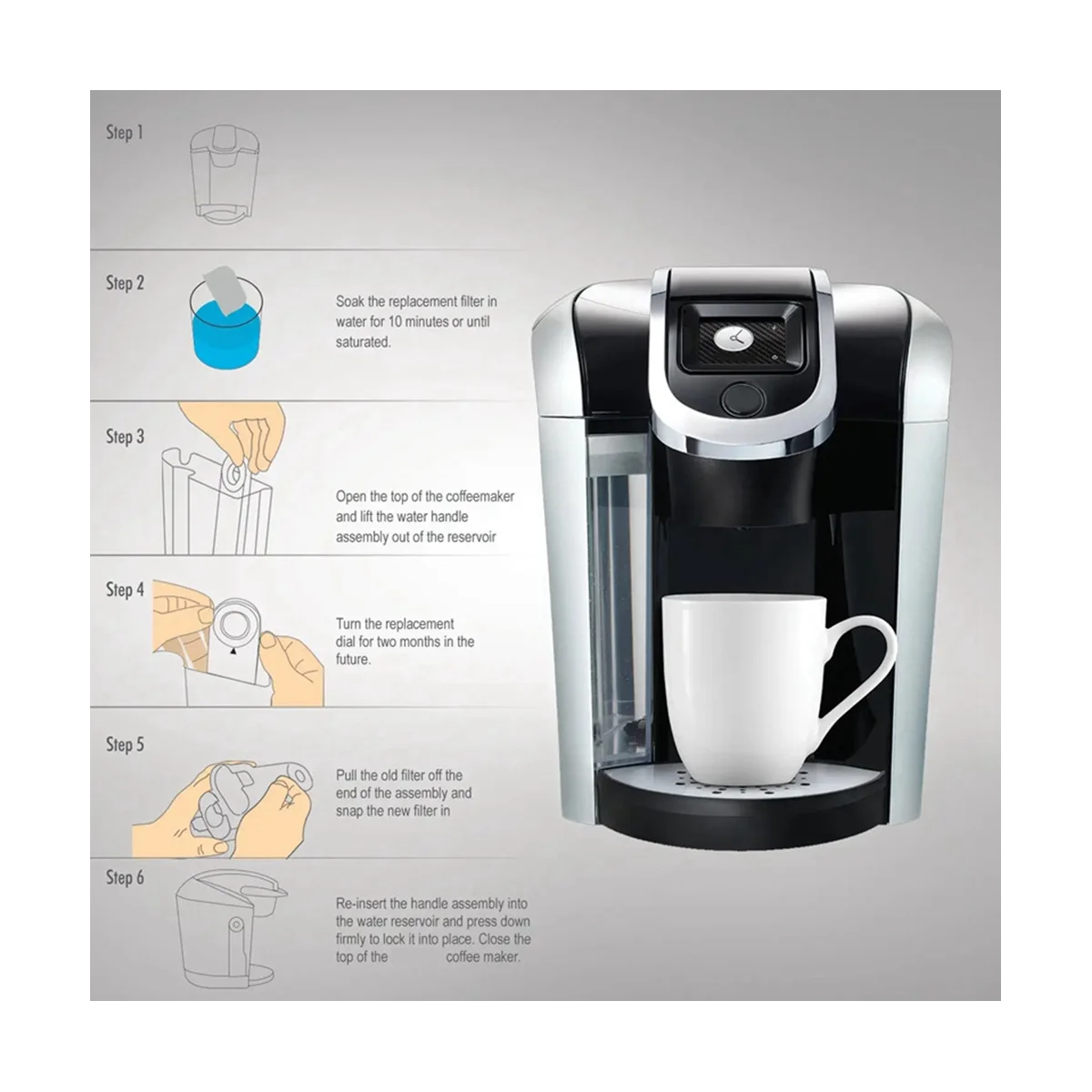 Breville BWF100 기계와 호환 가능한 숯 필터, Breville 에스프레소 기계, 정수 필터 교체, 6 팩