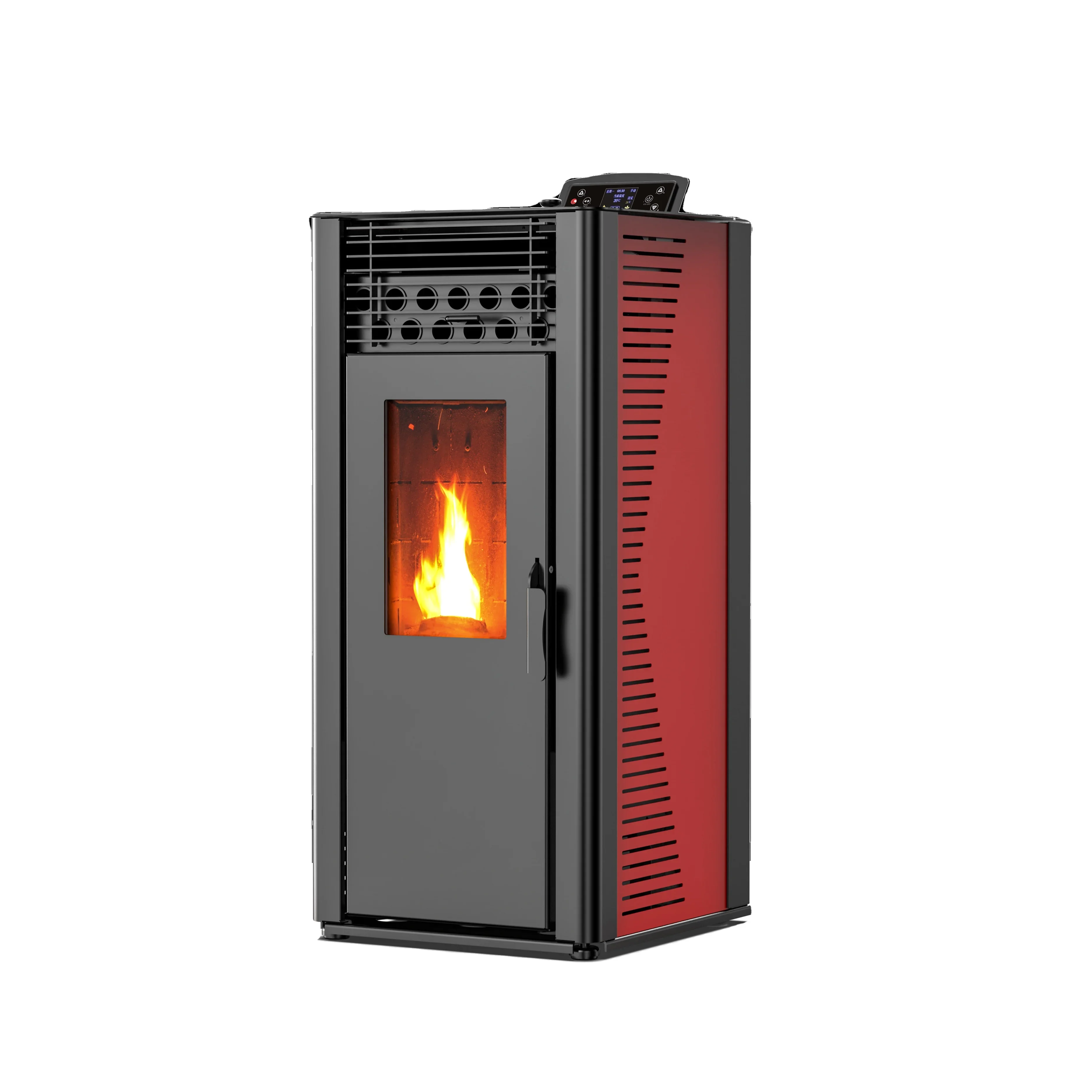 KM1007A High Efficient 91% ECO-Design 9.6kw Biomass Pellet Fireplace Smokeless Cheap Wood Pellet Stove