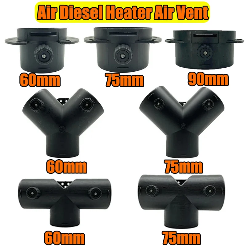 

Регулируемый клапан-переходник 60/75/90 мм для автомобильного дизельного отопителя, воздуховод, Y-образный/Т-образный разветвитель, соединитель выхлопной трубы