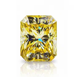 Loose Gemstone Lemon Yellow Radiant Cut Moissanite Stone Brilliant D Color Lab Grown Diamond Beads GRA Certificated Wholesale