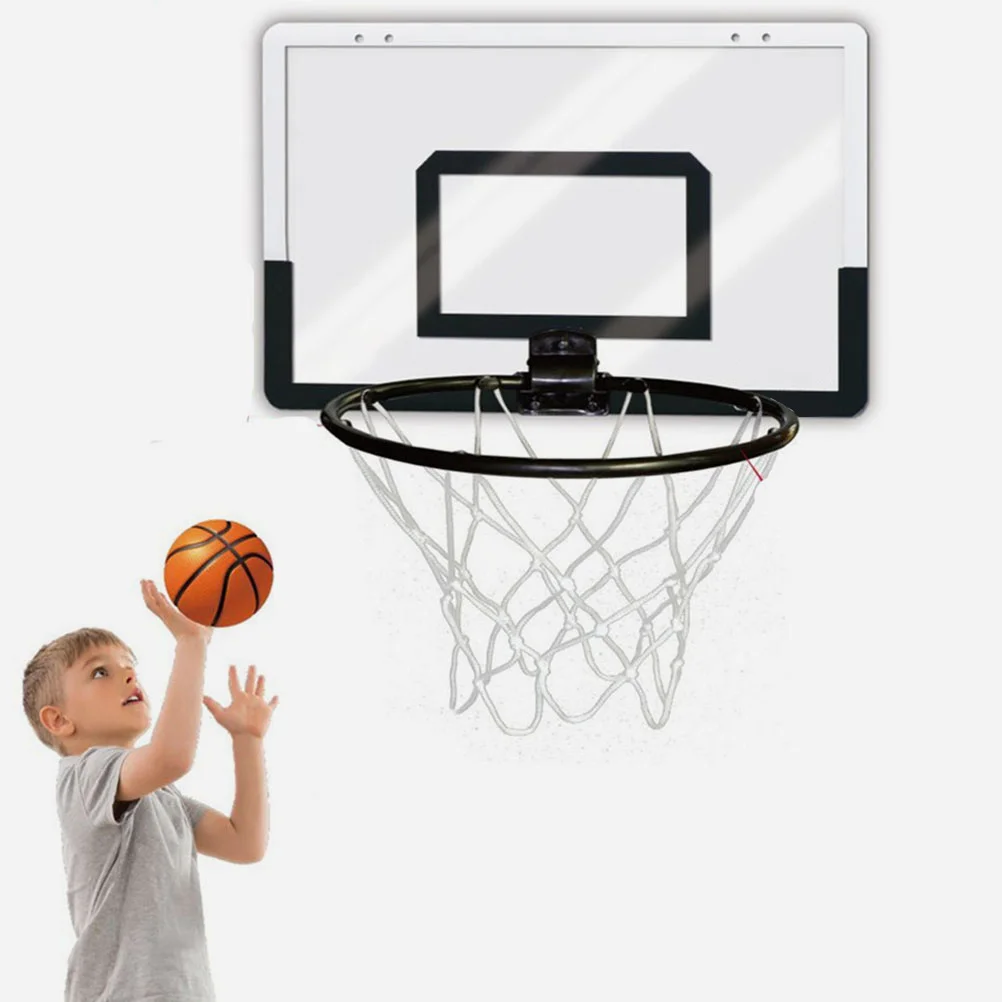 

1PC Folding Basketball Hoop Kids Toy Shatterproof Door Mounted Easy Install Indoor Plaything for Children Black White