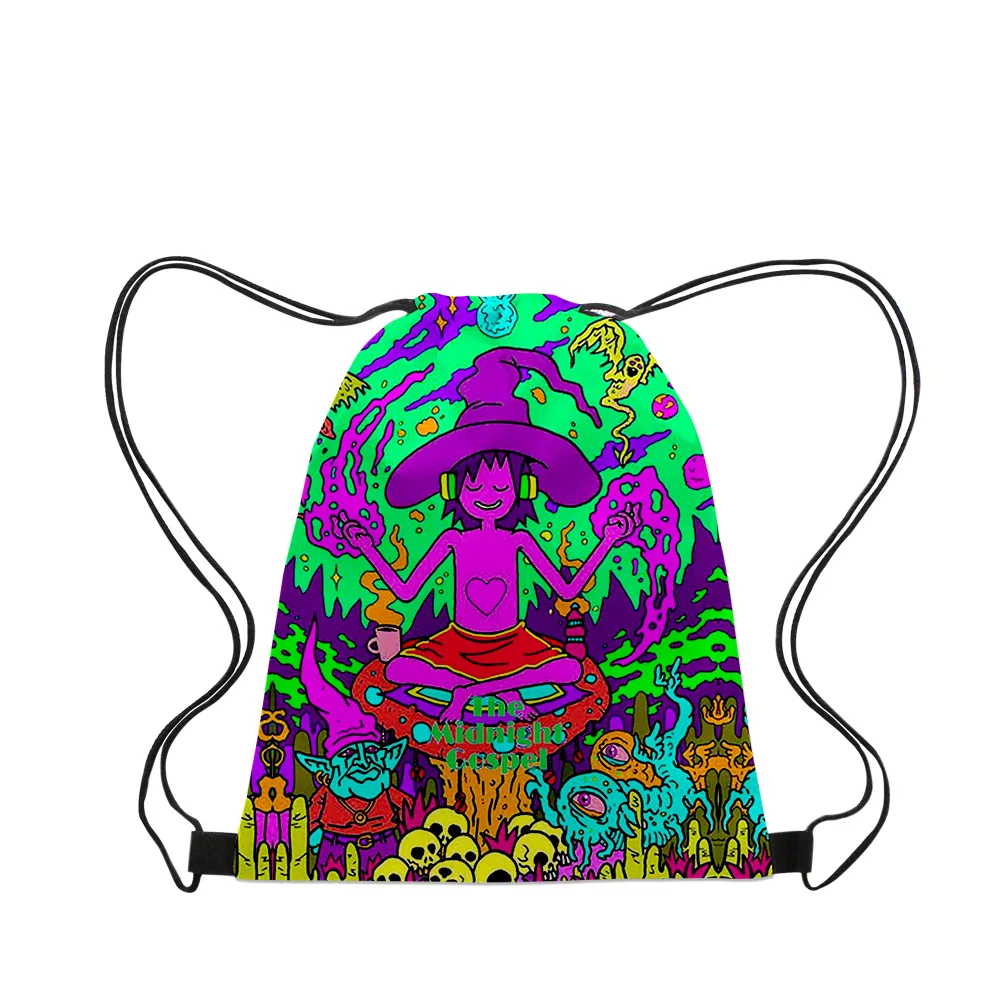 The Midnight Gospel Cartoon Bolsas Pano Lona Bolsa com cordão Mulheres Homens Bolsas de lazer