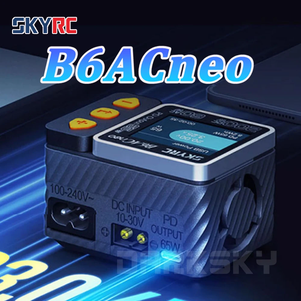 

SkyRC B6ACneo Интеллектуальное балансное зарядное устройство DC200W AC60W Пульт дистанционного управления Автомобильная быстрая зарядка Малый размер Портативный