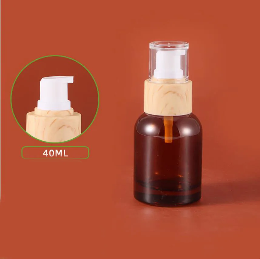40ml brown glass bottle pump lid mist sprayer lotion/emulsion/serum/foundation/toner/water fine mist sprayer skin care packing