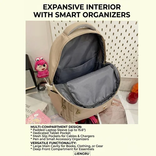 Imagen 2 del producto Mochila Kawai de gran capacidad para mujer, versátil para estudiantes universitarios de secundaria, mochila estilo Instagram, tendencia