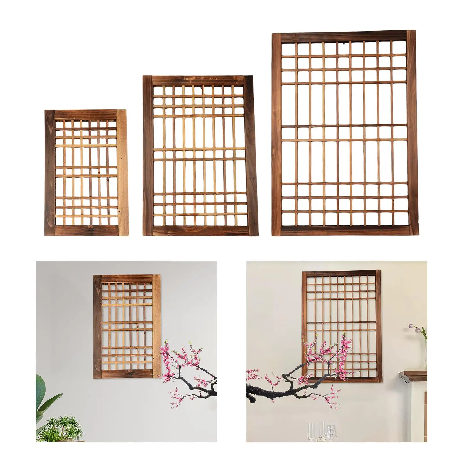 Marco de ventana de madera, enrejado de jardín, panel de ventana, pedimentos de pared, estilo Vintage antiguo Simple para ventana de granja en casa