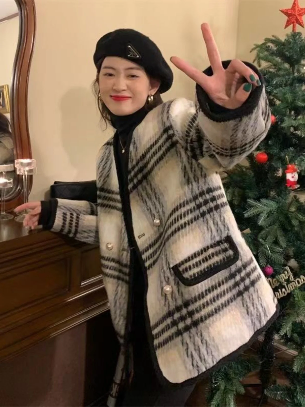 

Твидовый жакет темно-синий для девочек и женщин, весенний, эластичный, в стиле бейсбольной формы, трендовый, с элементами карго, разноцветный, на каждый день