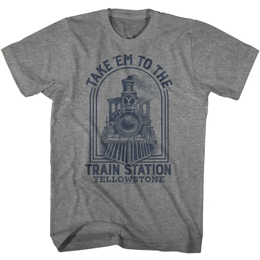 

Yellowstone Steam Locomotive Take 'Em To The Train Station USA Men's T Shirt