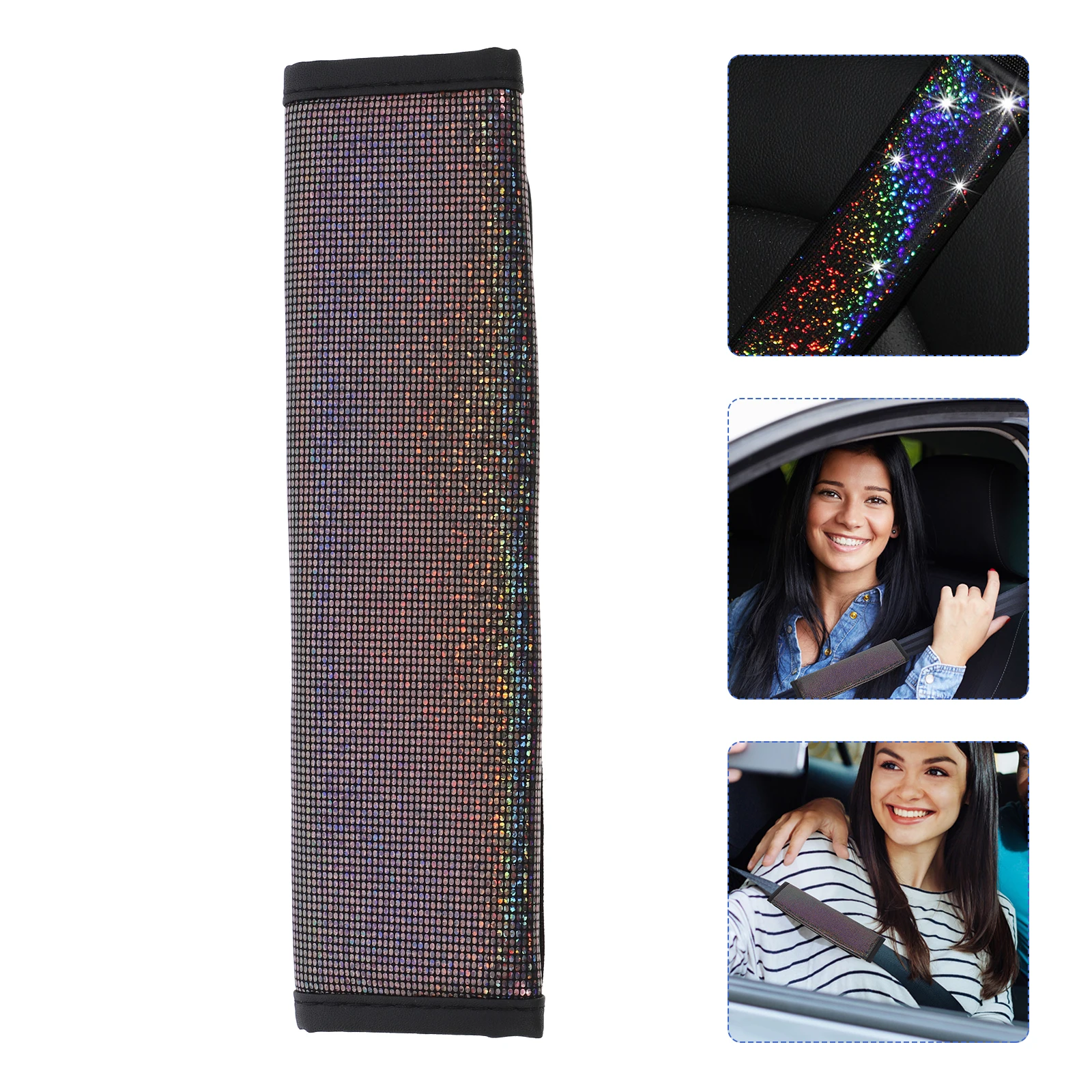 

Bling Seat Cover For Women Safety Belt Shoulder Pad Comfortable Driving Non-Slip Material Breathable