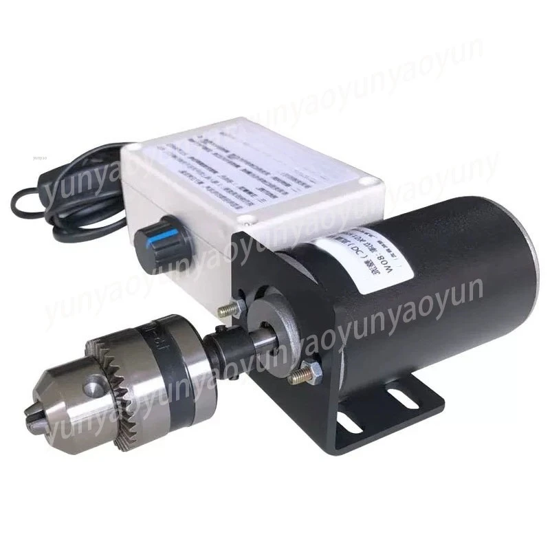 High Speed 80W Micro DC Carbon Brush Ball Bearing Table Drill Grinder 220V Permanent Magnet No Pole Speed Control
