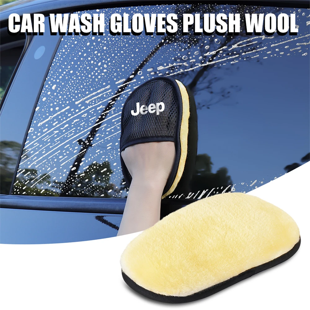 

Car Washing Glove Microfiber Wool Soft Cleaning Tools Washer Car Wiping Cloth For JEEP GrandCherokee Renegade Wrangler Compass