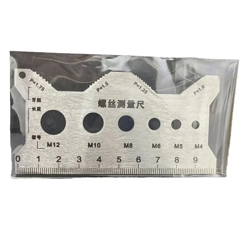 AB11-Thread Checker Screw Measurement Ruler 10PCS Stainless Steel Caliper Metric Gauge Tool For Measuring Screw Pitch