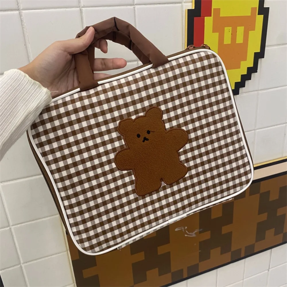 Сумка для планшета с рисунком шахматной доски, защитная сумка для ноутбука с мультяшными животными, защита от падения, портативная сумка для хранения компьютера, работа