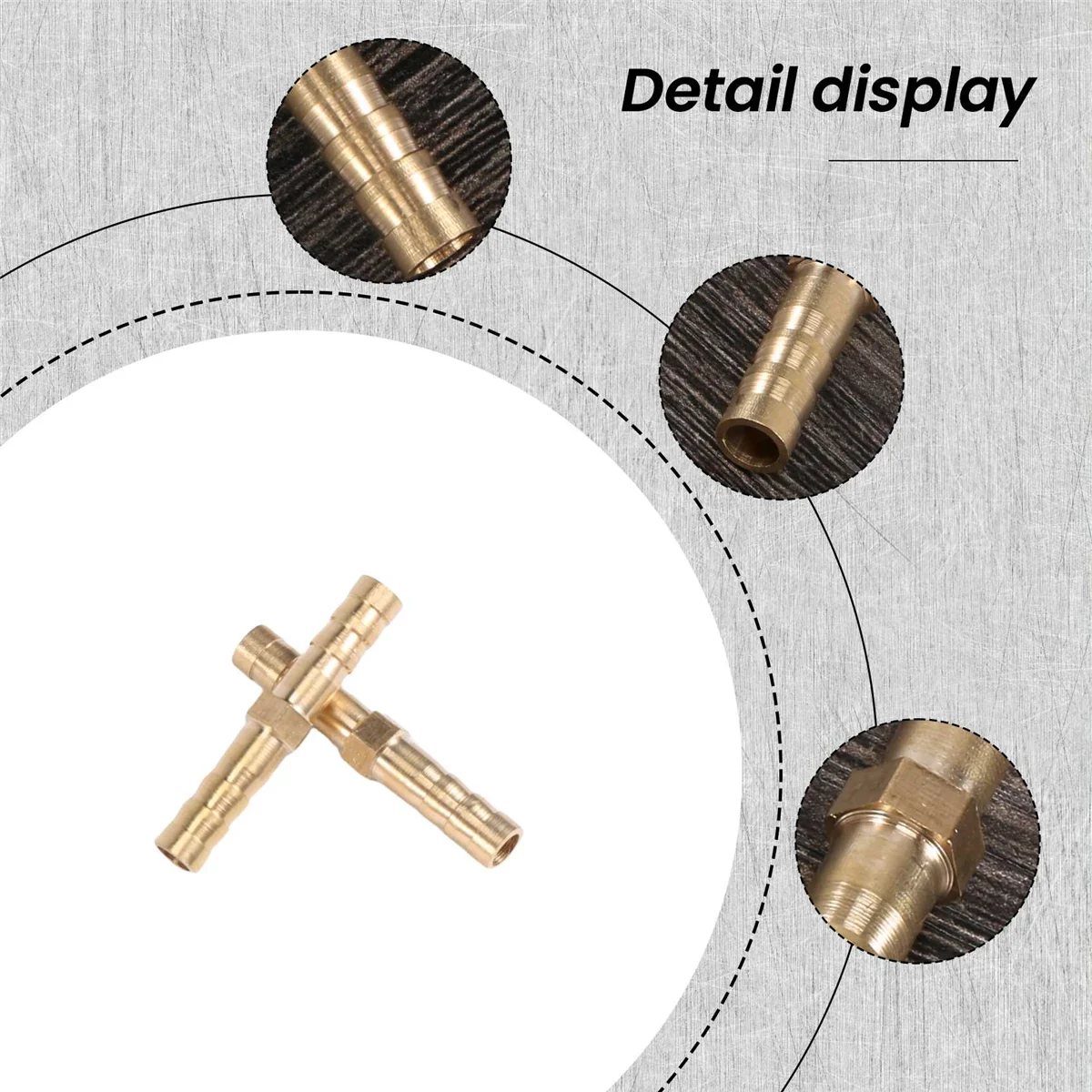 5 Stuks Goudkleurige Messing Connector Met Rechte Slang