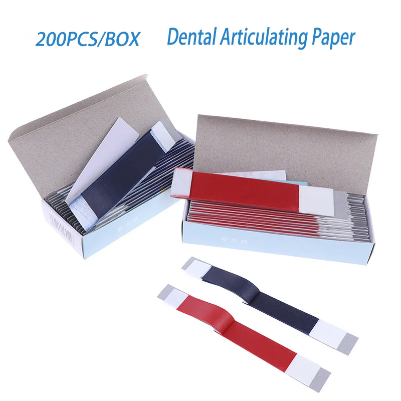 

200PCS/box Dental Articulating Paper Dentistry Blue Red Double-sided Bite Strips Oral Teeth Whitening Dental Materials Supplies