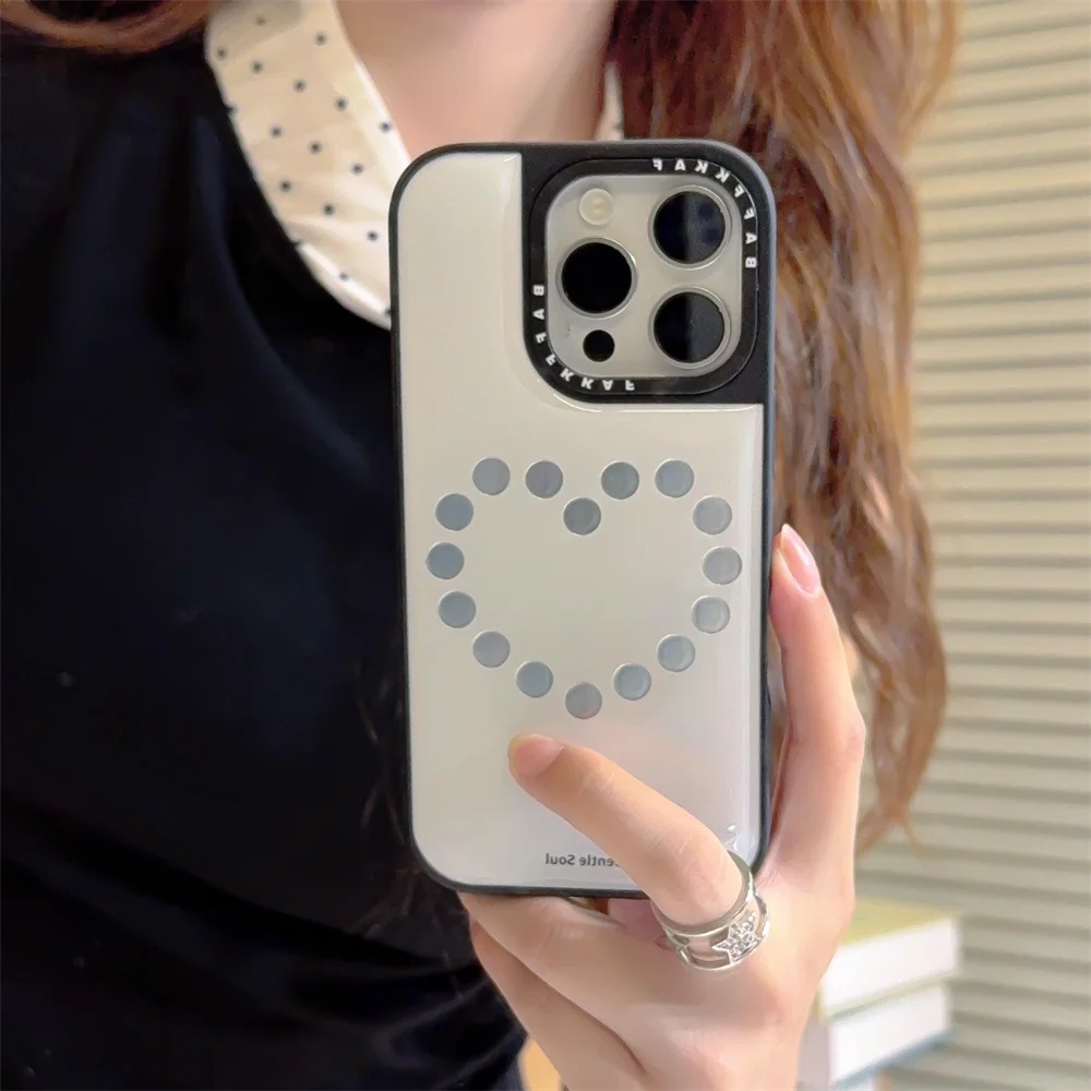 

Cute cartoon love shiny luxury phone case suitable for iPhone 16 Pro 15 13 14 Pro Max anti drop wristband phone case