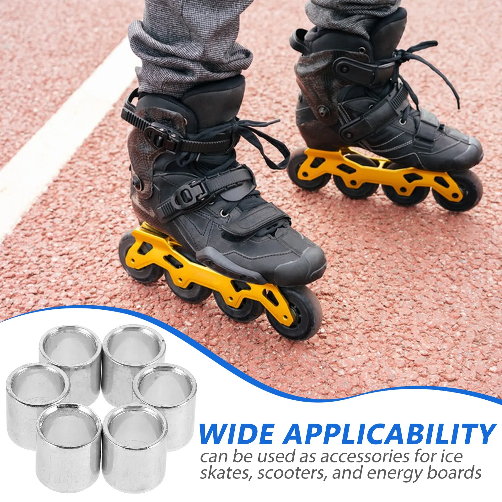 50Pcs Inline Roller Skating Bearings Galvanized Iron Material Strong Hardness Smooth Rolling Skates Bearings