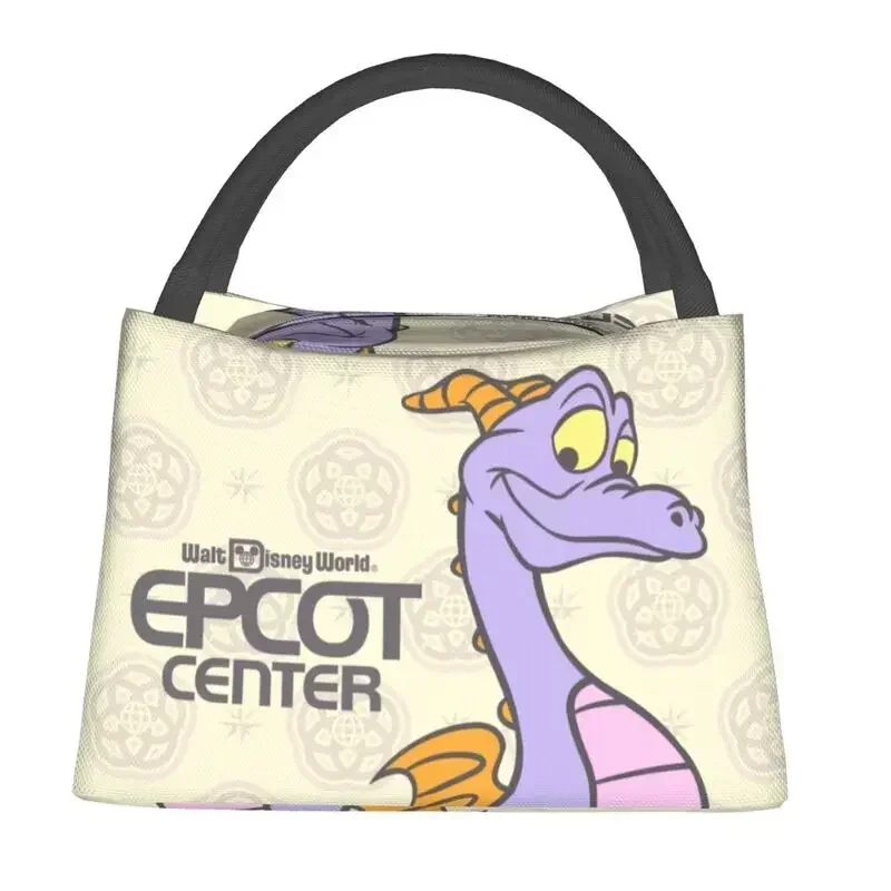 Cartoon Dragon Figment Insulated Lunch Tote Bag for Women Dinosaur Epcot Center Cooler Thermal Food Lunch Box Work Travel