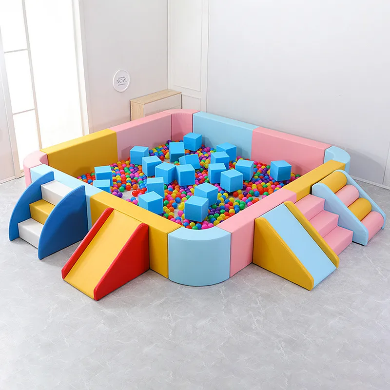 Soft climbing, sliding, climbing, combined ball pool fence, early education, children's baby sand pool, baby indoor soft sl