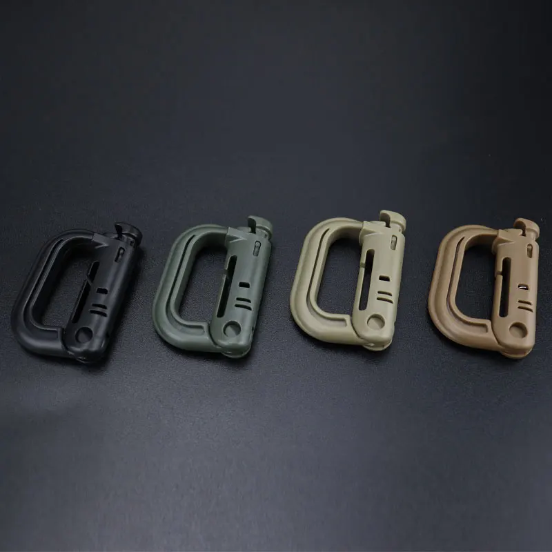 Head Wolf D-type MOLLE Quick Open Mountaineering Buckle with Pressdown Plastic Steel Spring Backpack Buckle Outdoor Tactical