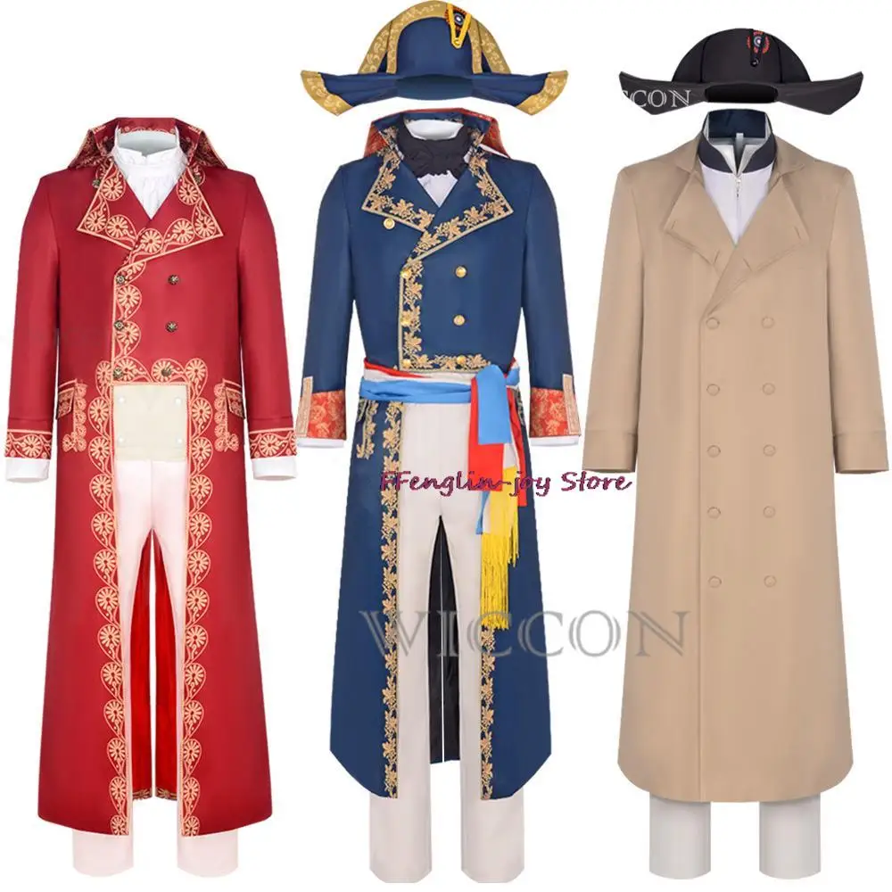 

18Th 19th Medieval Century Napoleon Cosplay Bonaparte Costume French Emperor Cosplay Military Uniform Hat Coat Pants Full Suit