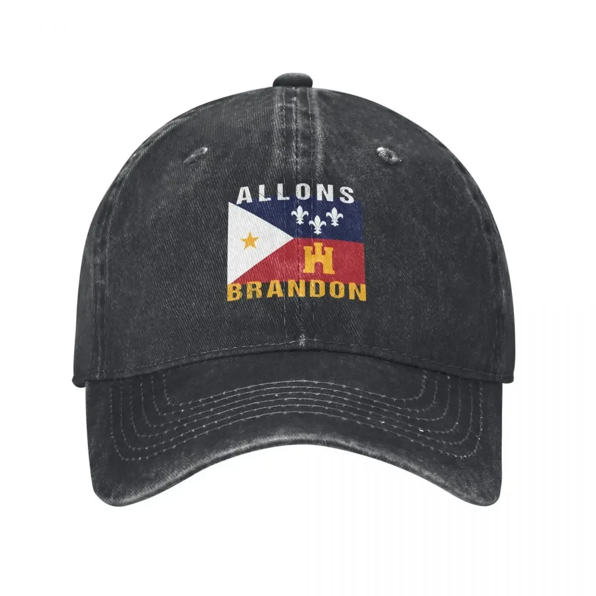 Allons Brandon Louisiana Acadiana Flag American Flag Lets Go Brandon Baseball Cap Hood beach hat Women's Hats For The Sun Men's