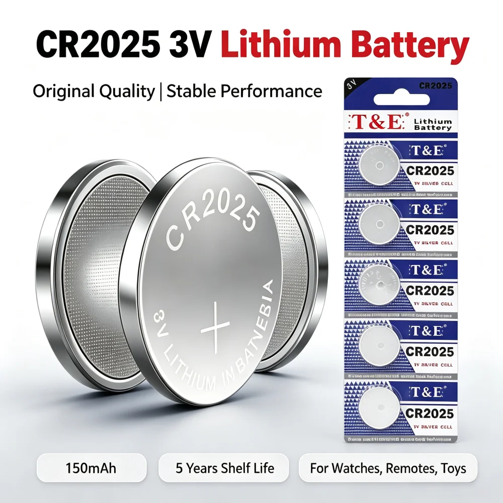 5‑100PCS CR2025 3V Lithium Coin Button Cell Battery DL2025 BR2025 5003LC LM2025 For Watch Toy Clock Computer Remote Control