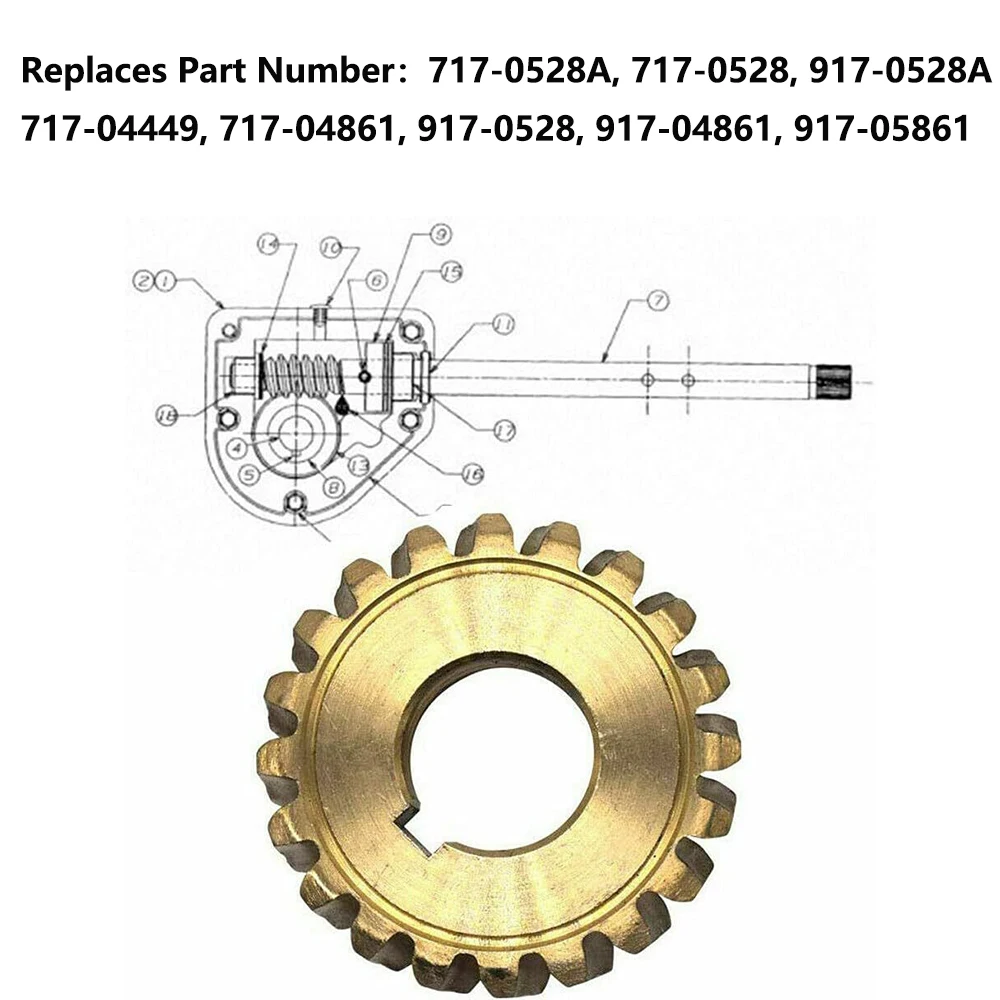 917-04861 20 톱니 오거 웜 기어 1-7/8인치 외경, 큐브 캐뎃 MTD 트로이-빌트 시어스 717-0528 717-04861, 917-0528, 917-05861 호환