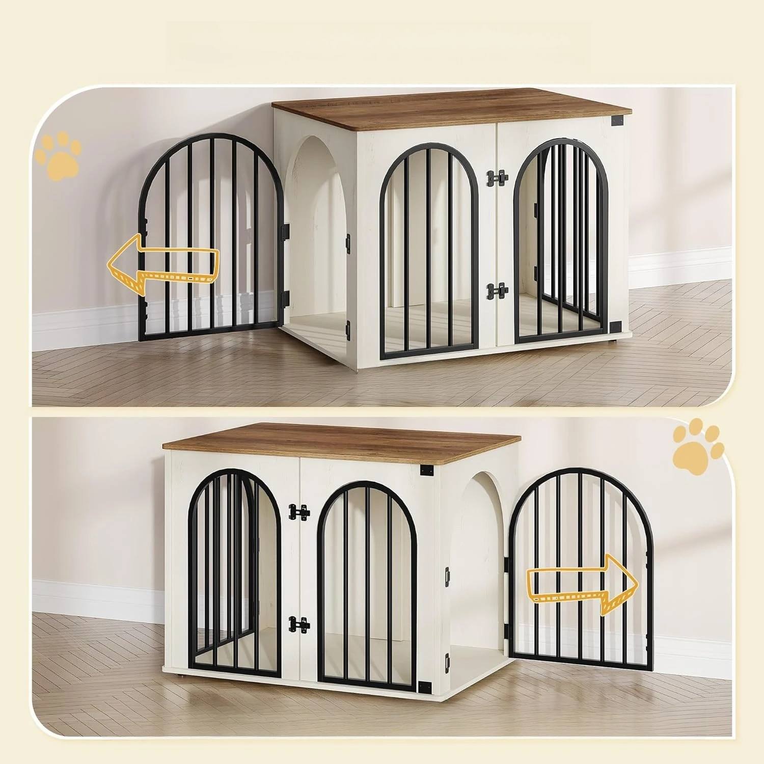 Medium and large pet dog special indoor wooden dog house large space double door four-season