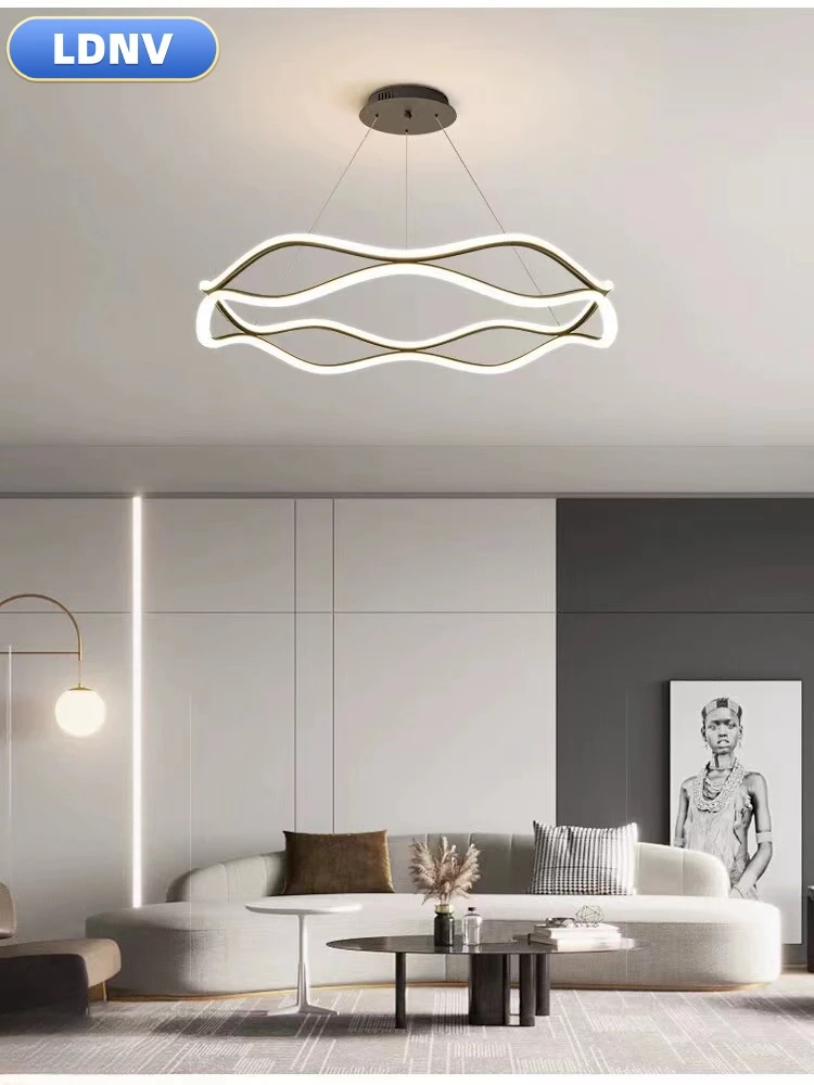 Nordic Chandelier Simple Aluminum Circle Luxury Artistic Living Room Modern Simple Bedroom Room Lighting Home Decoration Lamp