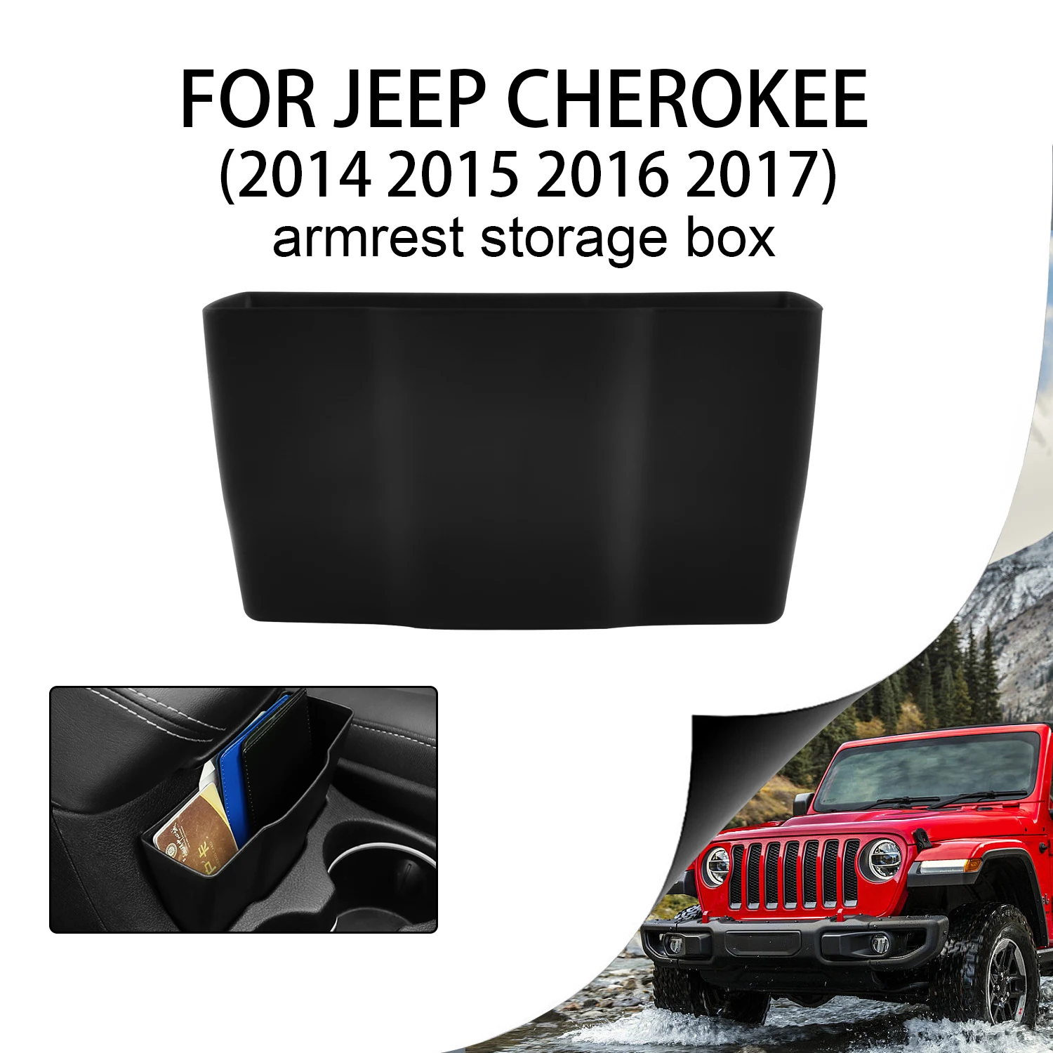 For Jeep Cherokee Accessories 2014 2015 2016 2017 ABS Central Storage Organizer Pallet Armrest Container Box органайзер