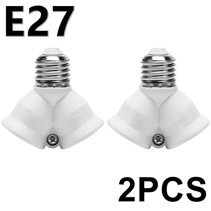 2PCS 2In1 E27 Sockel Basis 220V Extender Splitter Konverter Stecker Halogen Licht Lampe Halter Kupfer Kontaktieren Adapter werkzeug