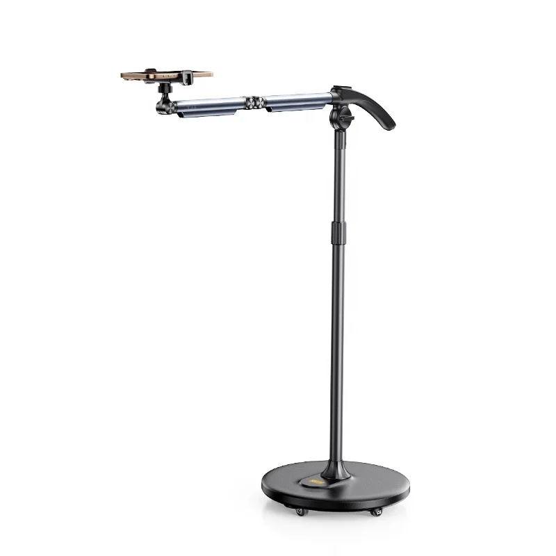 

L66 Двухосевой диск из алюминиевого сплава, подставка для телефона, гибкий 360-градусный кронштейн, регулировка демпфирования, колеса, дистанционное использование стола и кровати