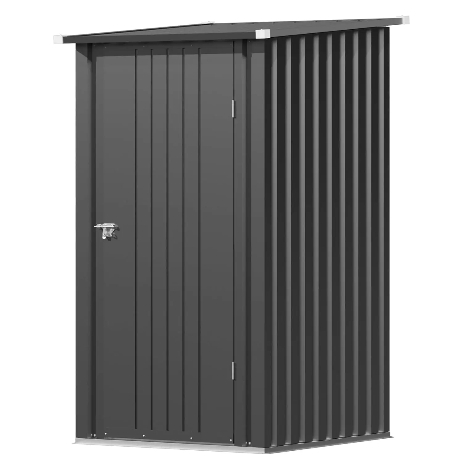 

Outdoor Storage Shed, Small Garden Tool Shed with Single Lockable Door, Metal Tool Storage Shed with Sloping, Customized