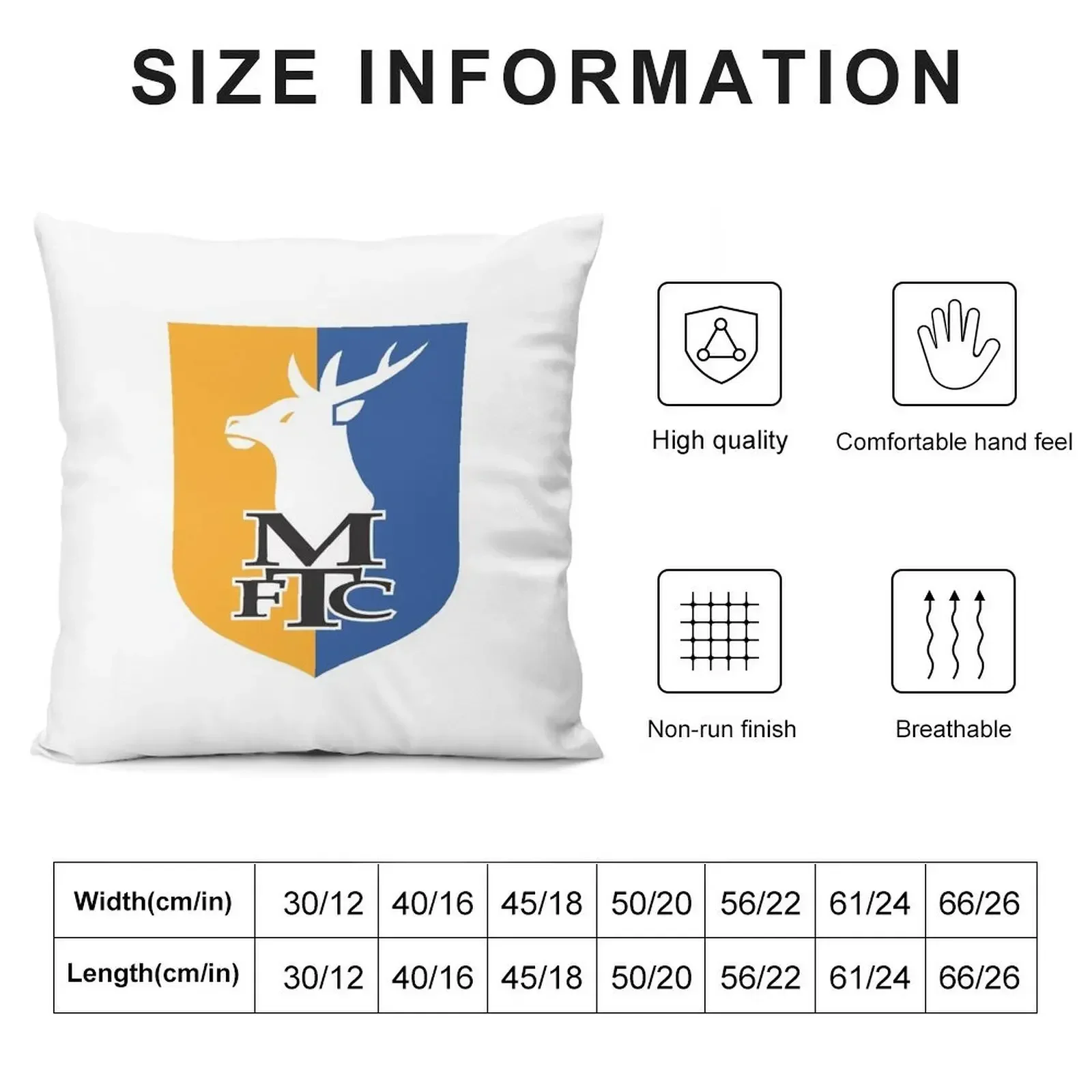 Mansfield Town Badge Throw Pillow Luxury Pillow Case Luxury Pillow Cover Sofa Cushions Cover