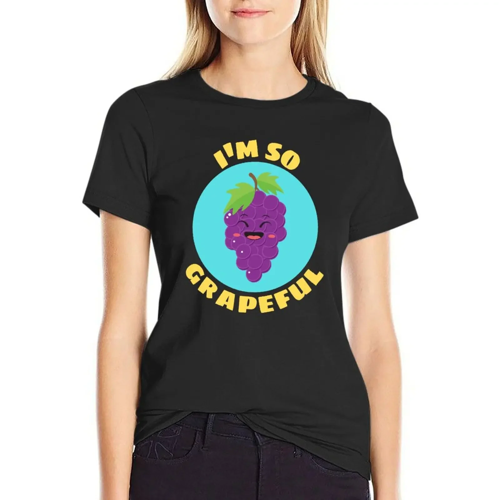 I'm So Grapeful | Grape Pun T-Shirt funny cute clothes Womens graphic t shirts