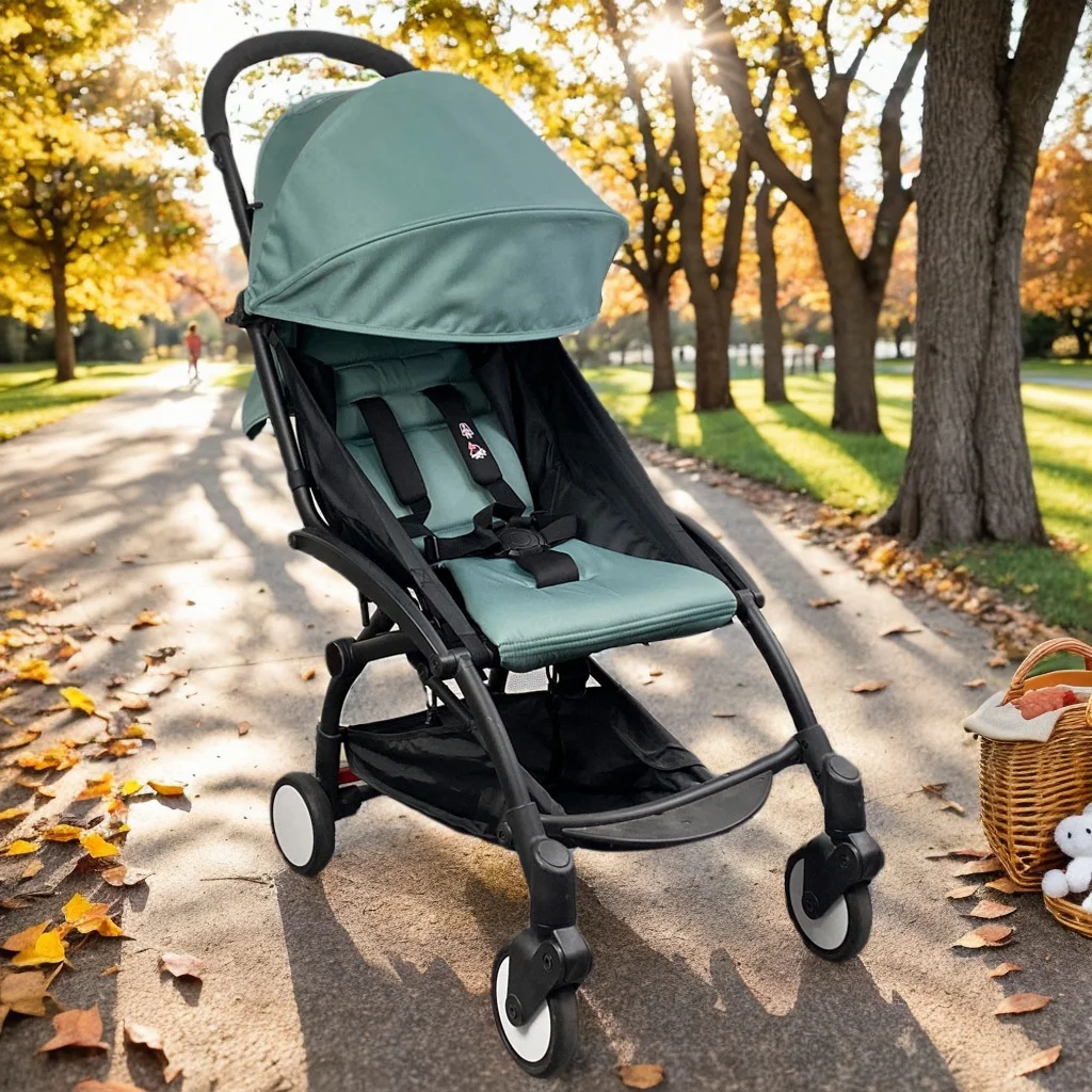 وسادة مقعد بغطاء لعربة الأطفال متوافقة مع مرتبة مقعد Babyzen yoyo مع جيب بسحاب خلفي لملحقات عربة الأطفال #4